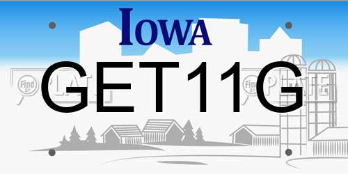 GET11G Iowa License Plate