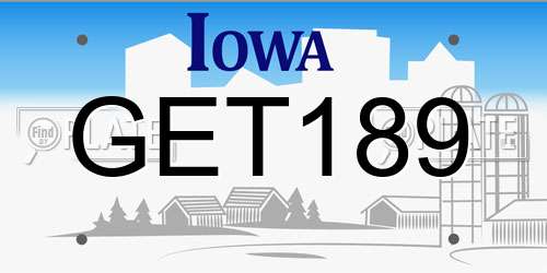 GET189 Iowa License Plate