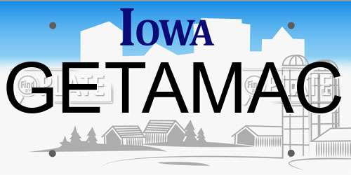 GETAMAC Iowa License Plate