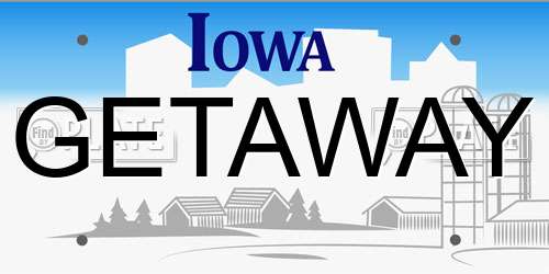GETAWAY Iowa License Plate