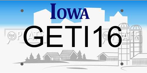 GETI16 Iowa License Plate