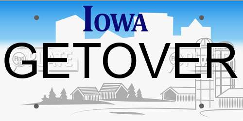 GETOVER Iowa License Plate