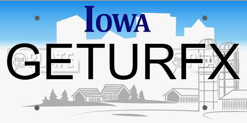 GETURFX Iowa License Plate