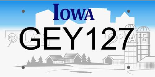 GEY127 Iowa License Plate