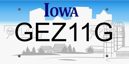 GEZ11G Iowa License Plate