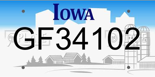 GF34102 Iowa License Plate