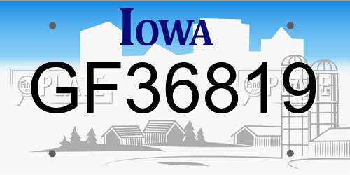 GF36819 Iowa License Plate