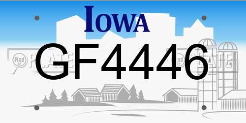 GF4446 Iowa License Plate