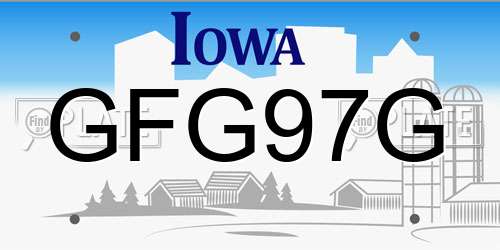 GFG97G Iowa License Plate