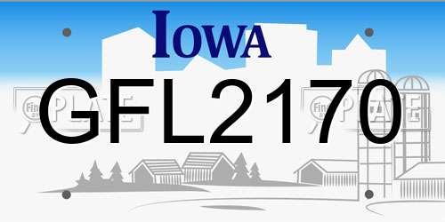 GFL2170 Iowa License Plate