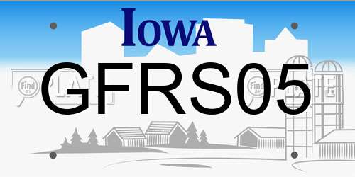 GFRS05 Iowa License Plate