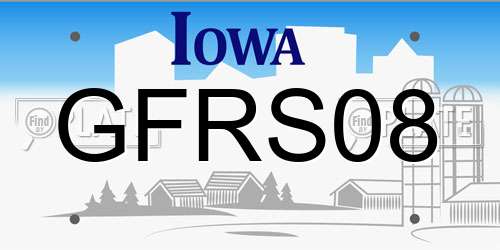 GFRS08 Iowa License Plate