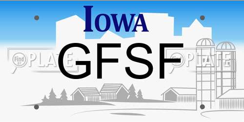 GFSF Iowa License Plate