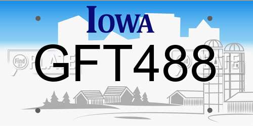 GFT488 Iowa License Plate