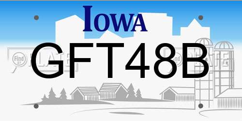 GFT48B Iowa License Plate