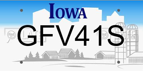 GFV41S Iowa License Plate