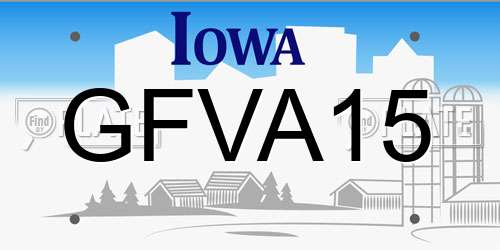 GFVA15 Iowa License Plate