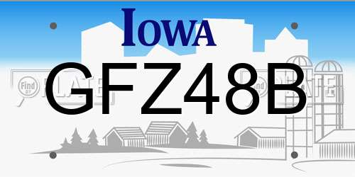 GFZ48B Iowa License Plate