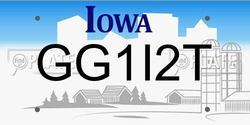 GG1I2T Iowa License Plate