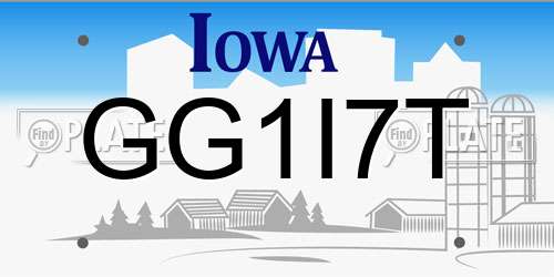 GG1I7T Iowa License Plate