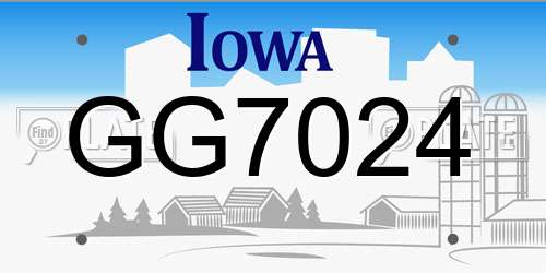 GG7024 Iowa License Plate