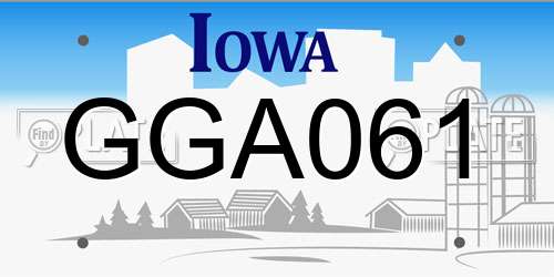 GGA061 Iowa License Plate