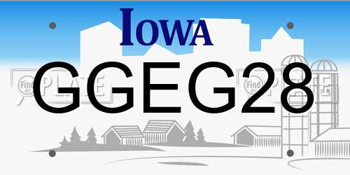 GGEG28 Iowa License Plate