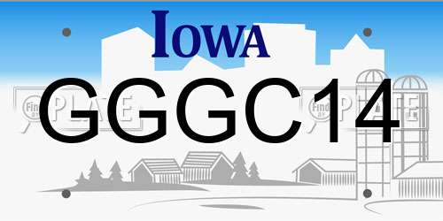 GGGC14 Iowa License Plate