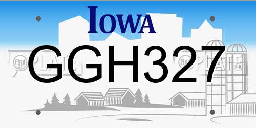 GGH327 Iowa License Plate