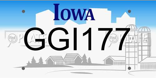 GGI177 Iowa License Plate