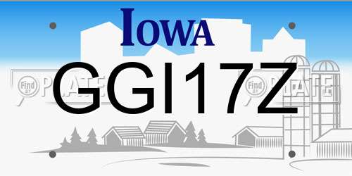 GGI17Z Iowa License Plate
