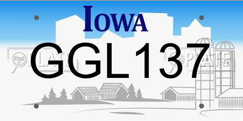 GGL137 Iowa License Plate