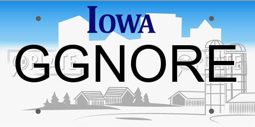 GGNORE Iowa License Plate