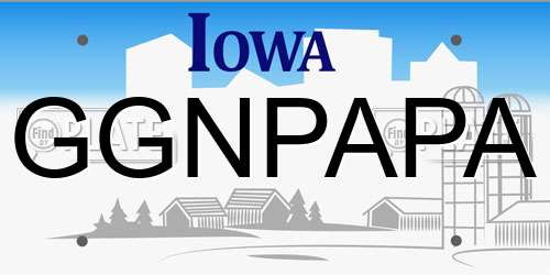 GGNPAPA Iowa License Plate