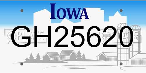 GH25620 Iowa License Plate