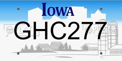 GHC277 Iowa License Plate