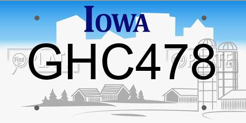 GHC478 Iowa License Plate