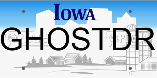 GHOSTDR Iowa License Plate