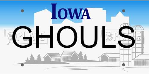 GHOULS Iowa License Plate