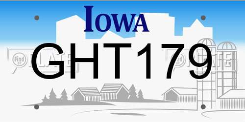 GHT179 Iowa License Plate