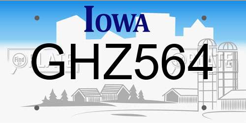 GHZ564 Iowa License Plate