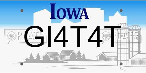 GI4T4T Iowa License Plate