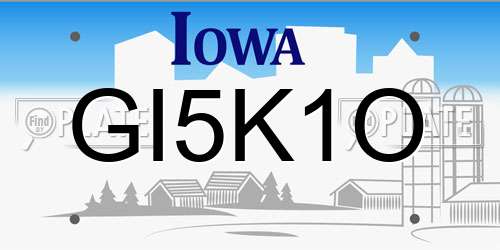 GI5K1O Iowa License Plate