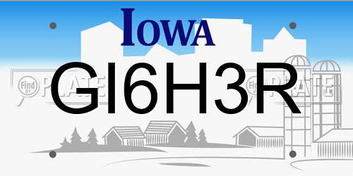 GI6H3R Iowa License Plate
