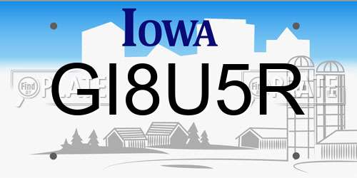GI8U5R Iowa License Plate
