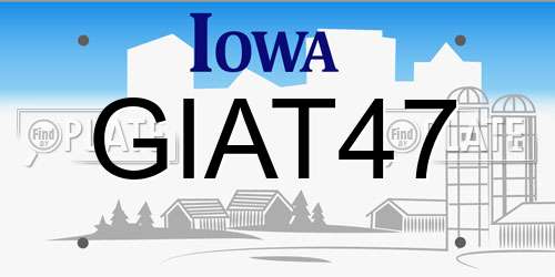GIAT47 Iowa License Plate