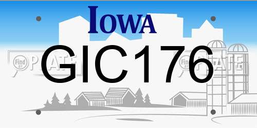 GIC176 Iowa License Plate