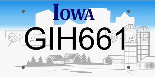GIH661 Iowa License Plate