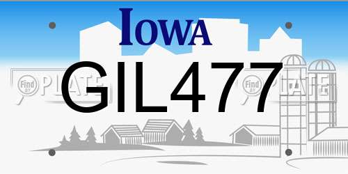 GIL477 Iowa License Plate