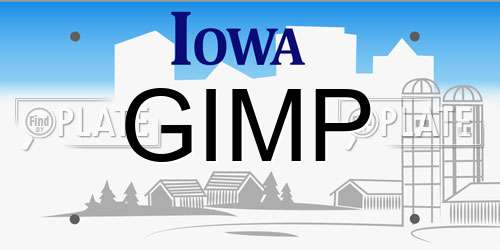 GIMP Iowa License Plate